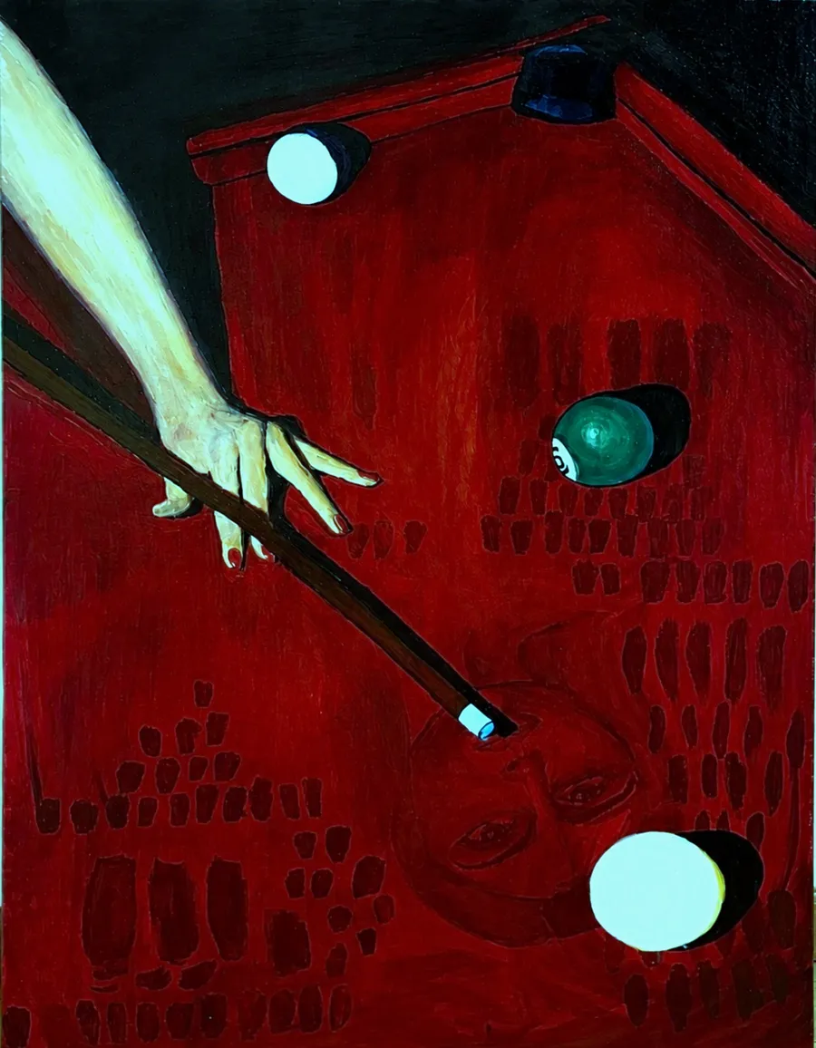 Pool Table, a painting by Annabel